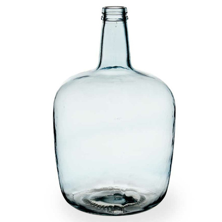Bloemenvaas - flessen model - glas - blauw transparant - 22 x 39 cm