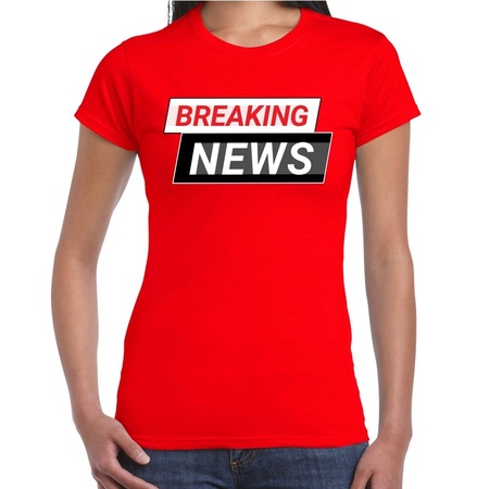 Breaking News t-shirt rood voor dames