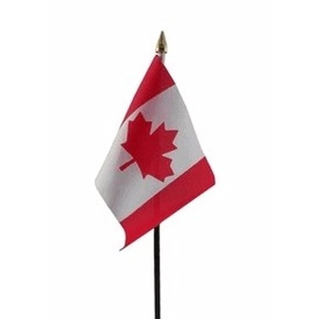 Canada staande mini vlag 10 x 15 cm