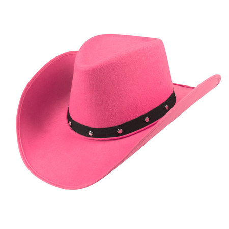 Carnaval verkleed Cowboy hoed Billy Boy - roze - volwassenen - Western thema