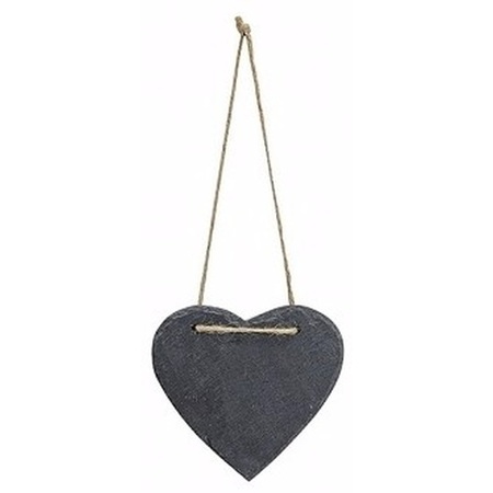 Stenen decoratie hart 12 cm om op te schrijven