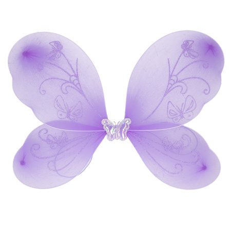 Paarse vlinder vleugels voor kinderen 44 x 38 cm