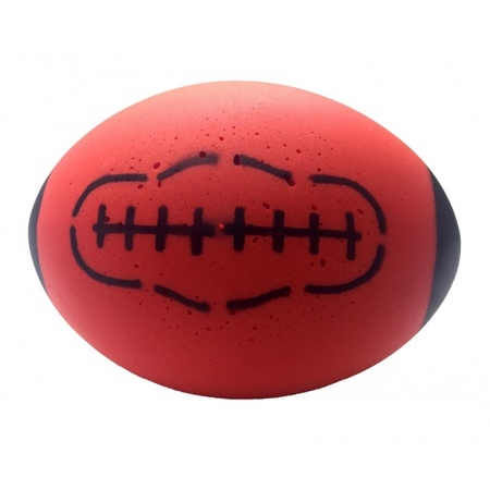 Speelgoed rugby bal van foam rood 24 cm