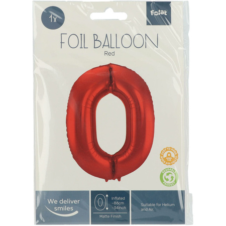 Grote folie ballonnen cijfer 50 in het rood 86 cm