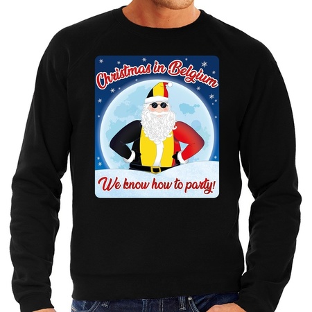 Christmas sweater christmas in Belgium black for men