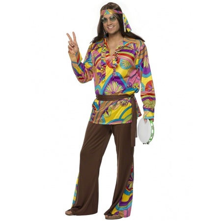 Carnavalskleding Gekleurd hippie pak voor heren
