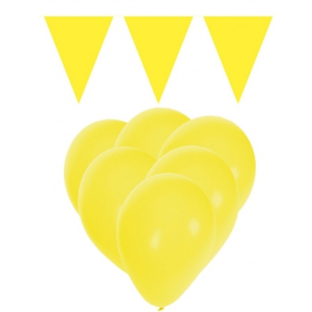 Gele ballonnen en vlaggenlijnen set