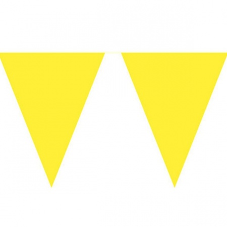 Feestartikelen Gele vlaggenlijn 10 meter
