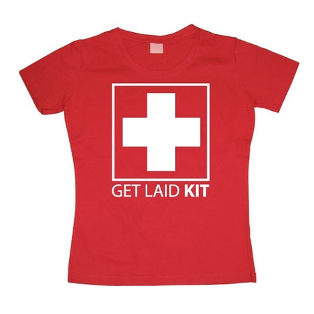 Dames shirt Get Laid Kit rood