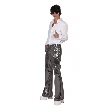 Carnavalskleding Glimmende zilveren disco broek