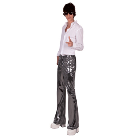 Carnavalskleding Glimmende zilveren disco broek