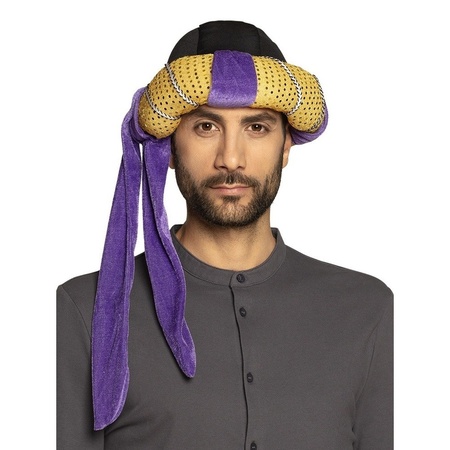 Aladin hoed goud met paars