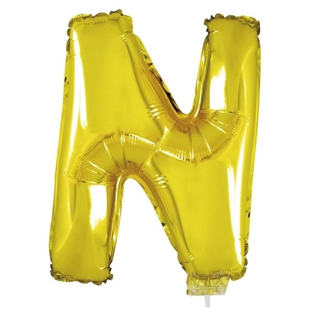 Opblaasbare letter ballons goud 41 cm