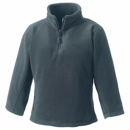 Basic fleece sweater grijs met zakken voor jongens