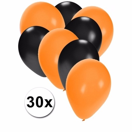 Feest Halloween ballonnen 30 stuks zwart/oranje
