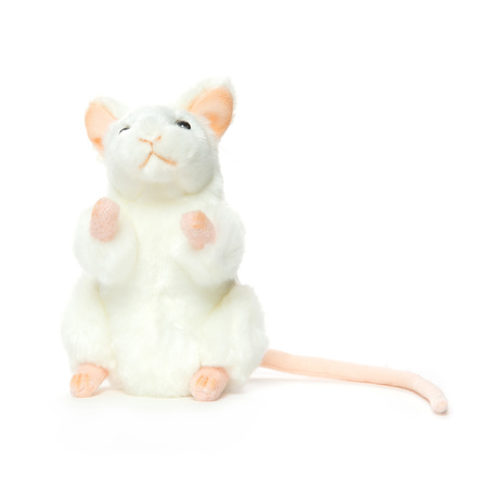 Knuffeldier Pluche knuffel muis wit 16 cm