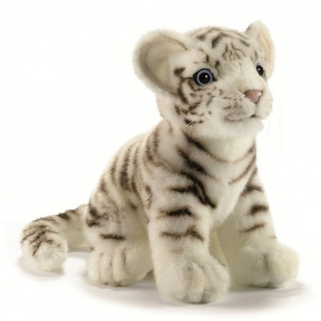 Pluche tijger knuffel wit 18 cm