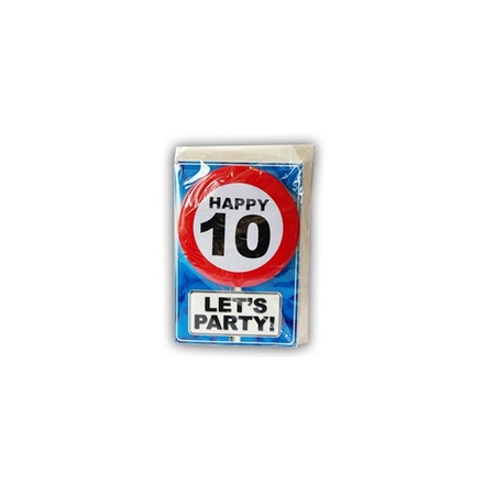 10 jaar verjaardagskaart met button