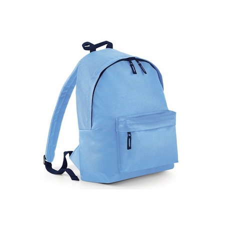 Light blue fashion backpack with front pocket