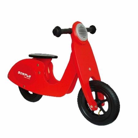 Wooden walking scooter red
