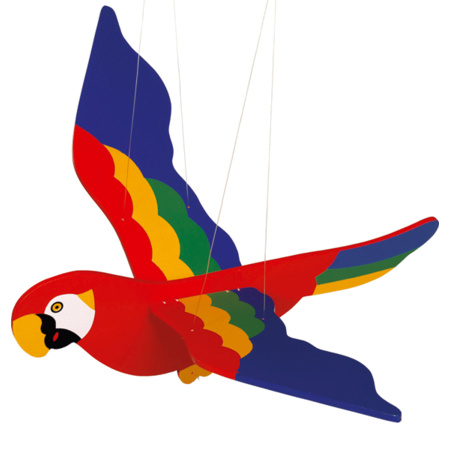 Houten decoratie papegaai voor in de kinderkamer