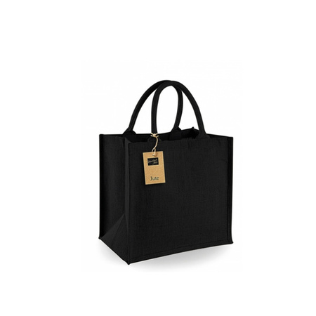 Jute shopping bag 30 x 30 x 19 cm black