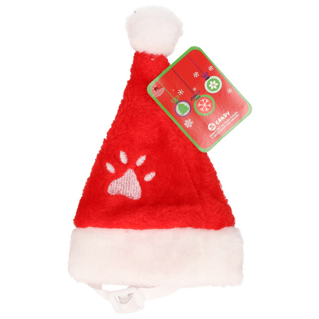 Christmas hat for cats or small dogs - red - polyester