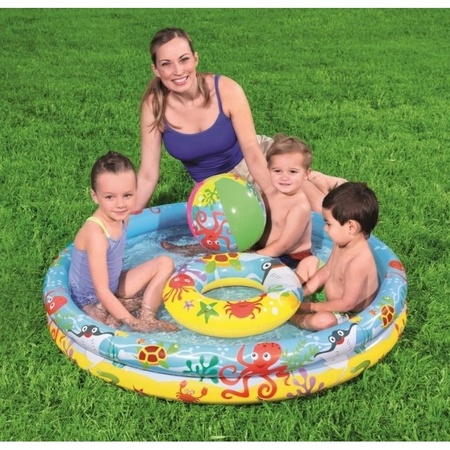 Kinder opblaas zwembad 3-delig 122 x 20 cm
