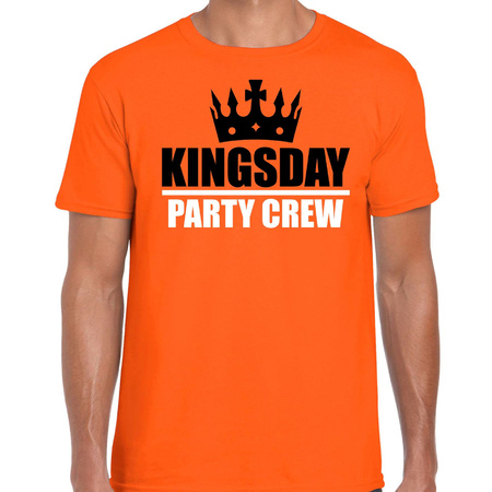 Kingsday party crew t-shirt orange for men