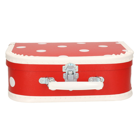 Koffertje voor kinderen rood polka dot 25 cm