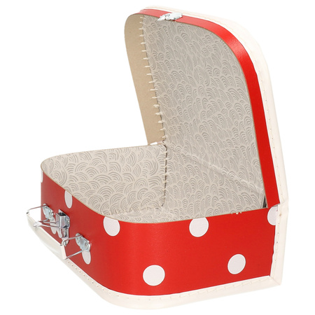 Koffertje voor kinderen rood polka dot 25 cm