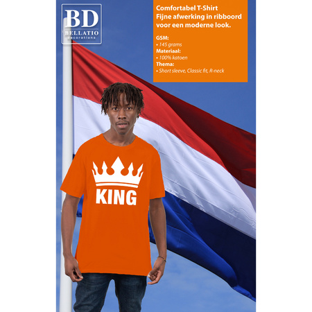 Kingsday t-shirt for men - King - orange - partywear