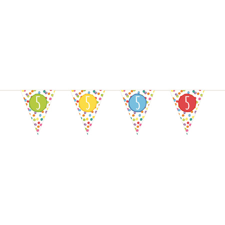 Leeftijd verjaardag  5 jaar geworden feestpakket vlaggetjes/ballonnen