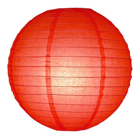 Rode bol versiering lampion 25 cm