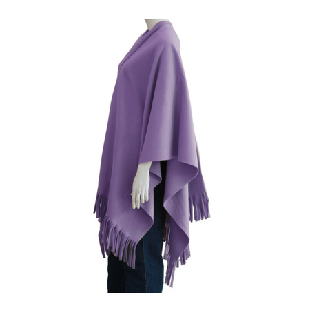Luxurious shawl/poncho - lilac - 180 x 140 cm - fleece