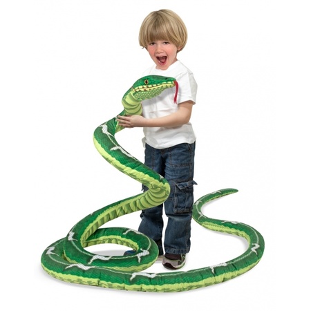 Groene knuffel slang 4 meter