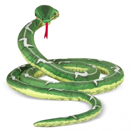 Groene knuffel slang 4 meter