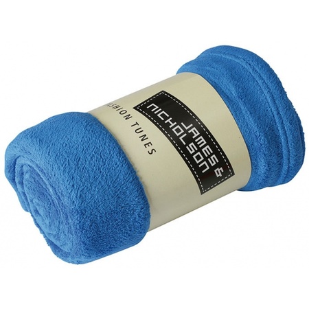 Microfibre fleece blanket royal blue
