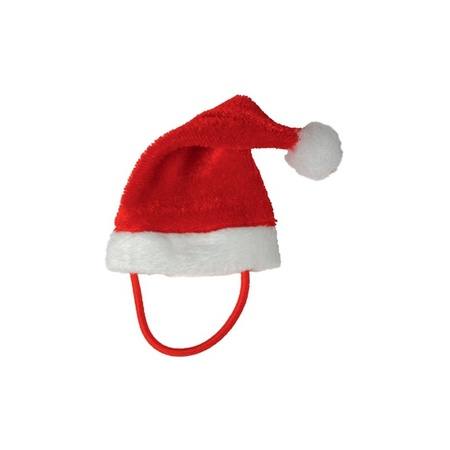 Mini Christmas hat with cord for mini cudly toys and dolls 