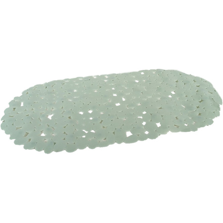 Mint green non slip bath mat 52 x 52 cm oval
