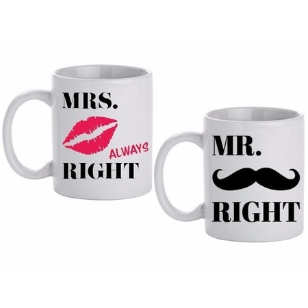 Mokken set Mr Right & Mrs Always Right