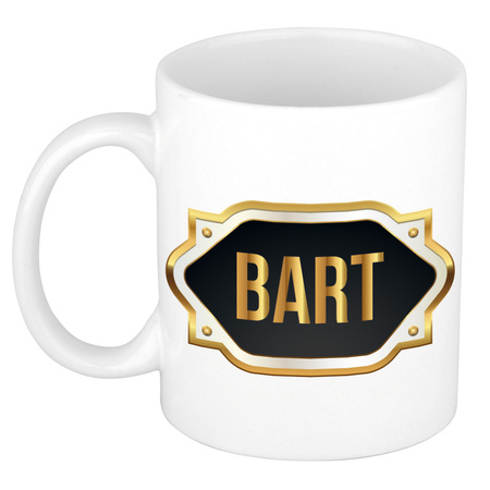 Name mug Bart with golden emblem 300 ml