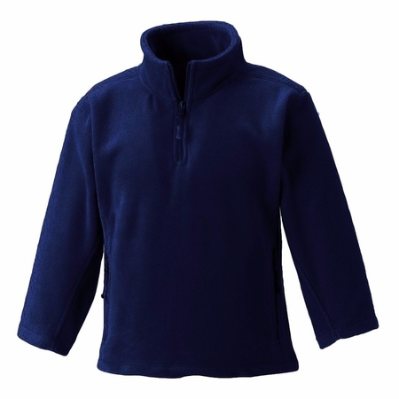 Basic fleece sweater navy blauw met zakken voor meisjes