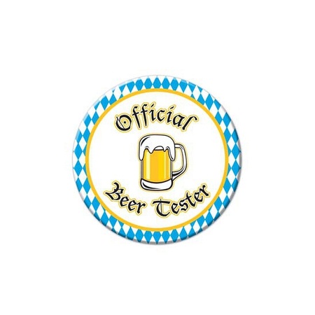 Official Beer Tester buttons met een pul bier 8,5 cm