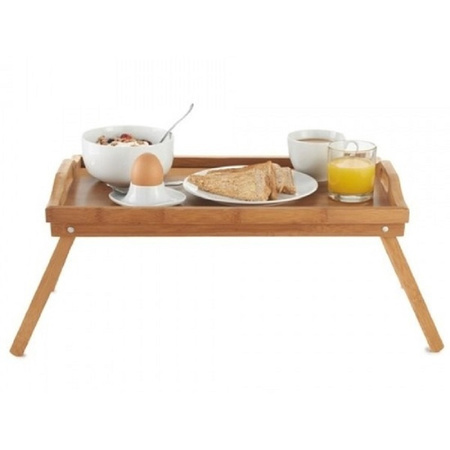Ontbijt op bed dienblad/tafeltje hout 50 x 30 cm