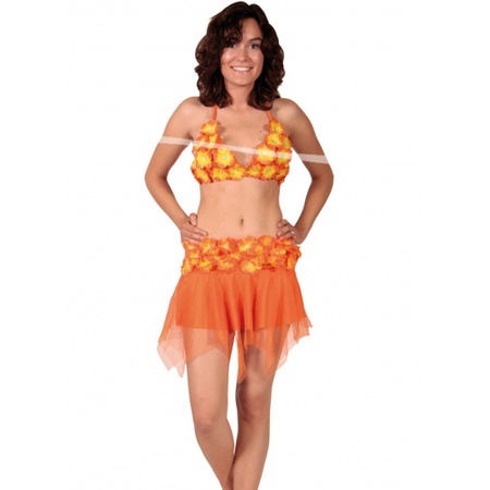 Carnavalskleding Oranje Hawaii rok en bikini