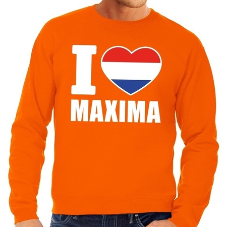 Oranje I love Maxima sweater heren