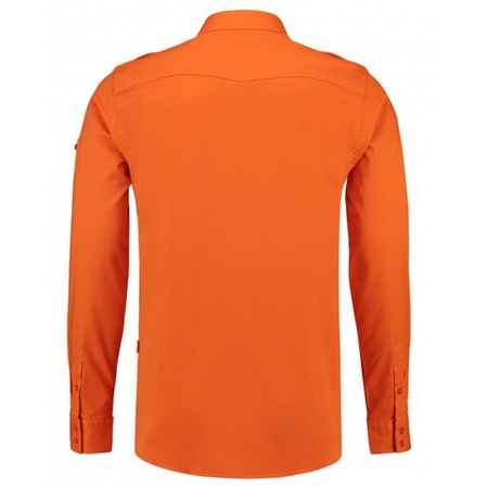 Oranje heren overhemd stretch