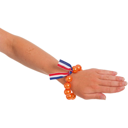 Feestartikelen Oranje parel armband