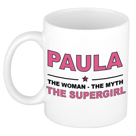 Namen koffiemok / theebeker Paula The woman, The myth the supergirl 300 ml
